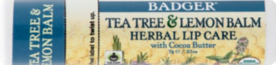 Badger Tea Tree Lemon Balm Cocoa Butter b Herbal Lip Balm Stick - Each - Image 2