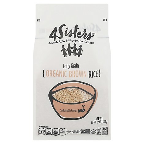 4Sisters Brown Rice Long Grain Org - 2 LB