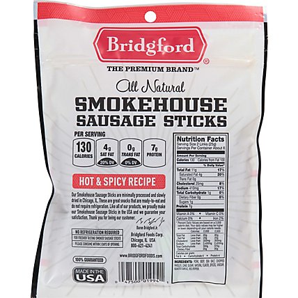 Bridgford Hot & Spicy Style Smokehouse Sausage Sticks - 5 OZ - Image 6