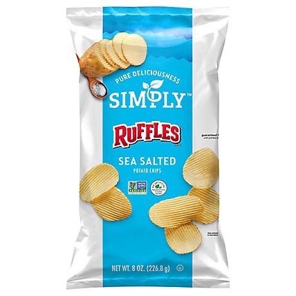 Ruffles Simply Potato Chips Sea Salted 8 Ounce - 8 OZ - Image 3