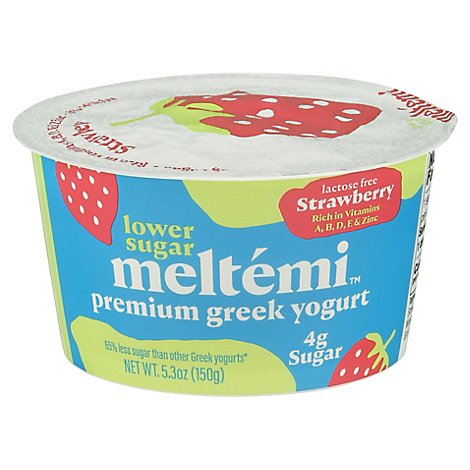 Meltemi Lower Sugar Strawberry 0% Milkfat Greek Yogurt - 5.3 Oz