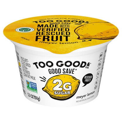 Too Good & Co. Good Save Meyer Lemon Low Fat Lower Sugar Gluten Free Greek Yogurt - 5.3 Oz - Image 1