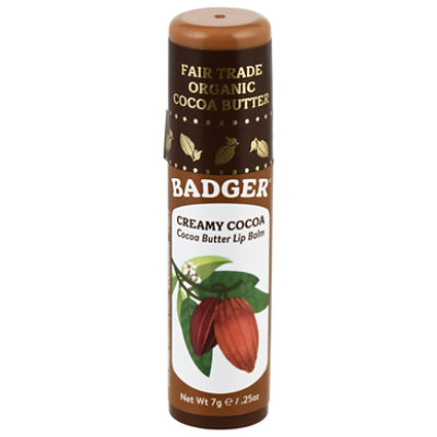 Badger Cocoa Butter Lip Balm Creamy Cocoa Stick - Each - Image 1