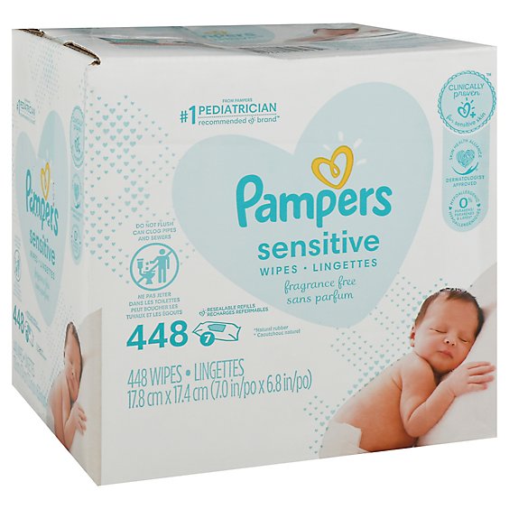 Pampers Sensitive Wipes 7x - 448 CT