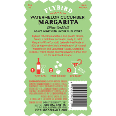 Flybird Margarita Watermelon Cucumber - 750 ML - Image 3