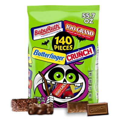 Baby Ruth, Butterfinger, Crunch or 100 Grand Assorted Bars - 140 count - 55.70 Oz