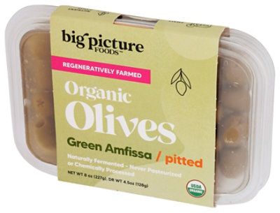 Big Picture Olive Organic Green Amfissa Pitted - 4.5 OZ - Image 4
