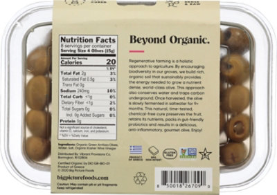 Big Picture Olive Organic Green Amfissa Pitted - 4.5 OZ - Image 5