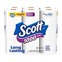 Scott 1000 Toilet Paper Regular Rolls 1 Ply Toilet Tissue - 18 Roll - Image 9