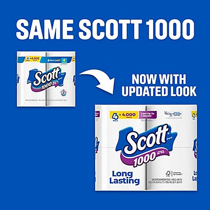 Scott 1000 Toilet Paper Regular Rolls 1 Ply Toilet Tissue - 18 Roll - Image 2