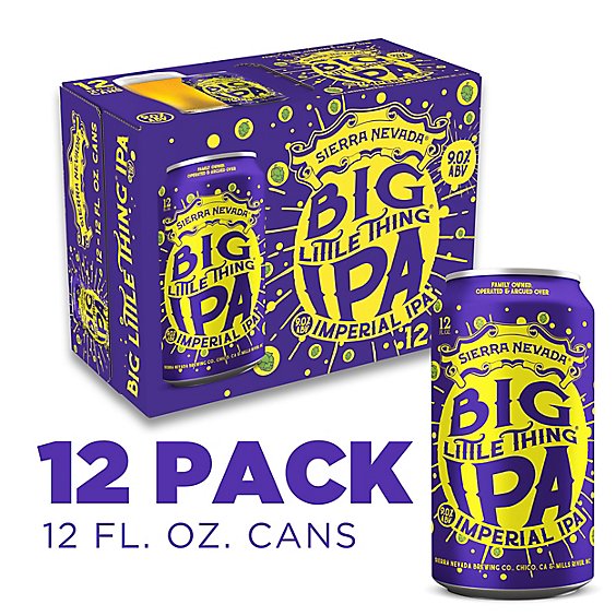 Sierra Nevada Big Little Thing Imperial IPA Craft Beer In Cans - 12-12 Oz