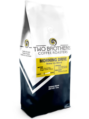 TWO BROTHERS Morning Drive Light Roast Whole Bean Coffee - 12 OZ - Image 1