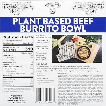 Tattooed Chef Entree Plant Based Burrito Bowl - 8.5 Oz - Image 6
