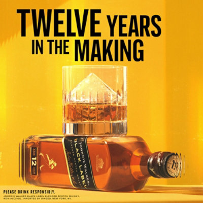 Johnnie Walker Black Label Blended Scotch Whisky Bottle with 2