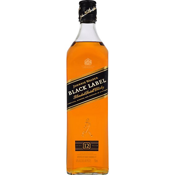 Johnnie Walker Black Label Blended Scotch Whisky with Two Highball Glasses - 750 Ml