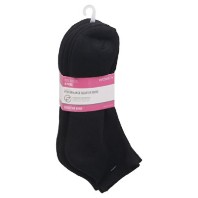 Fr Wmn Qtr Sock Cush Blk - 4 CT - Image 3