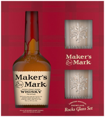 Makers Mark Bourbon Glass Package Holiday - 750 ML