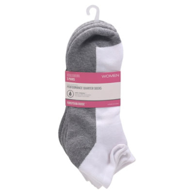 Fr Wmn Qtr Sock F/cush Wht - 3 CT - Image 3