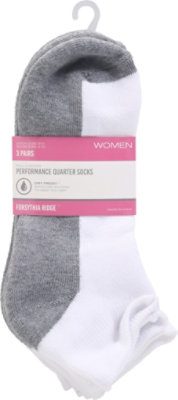 Fr Wmn Qtr Sock F/cush Wht - 3 CT - Image 2