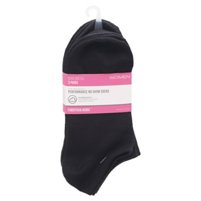 Fr Wmn No Show Cush Blk - 3 CT