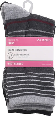 Fr Wmn Crew Sock Blk/grey - 3 CT - Image 2
