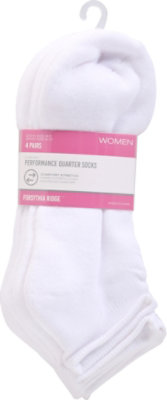 Fr Wmn Qtr Sock Cush Wht - 4 CT - Image 2