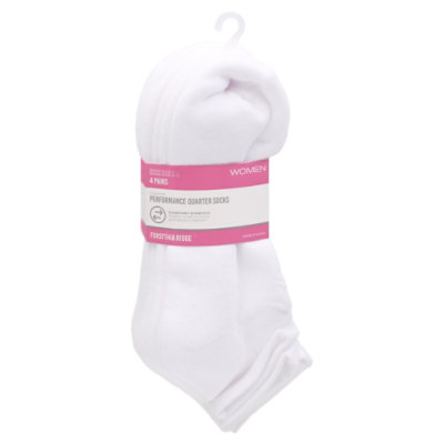 Fr Wmn Qtr Sock Cush Wht - 4 CT - Image 1