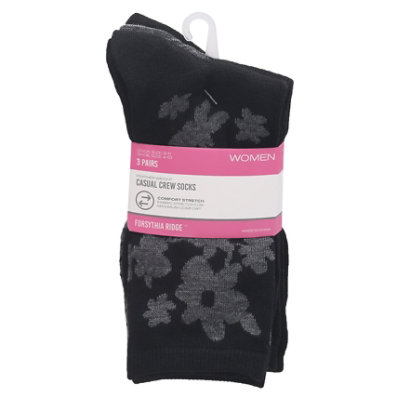 Fr Wmn Crew Casual Pnk/blk - 3 CT