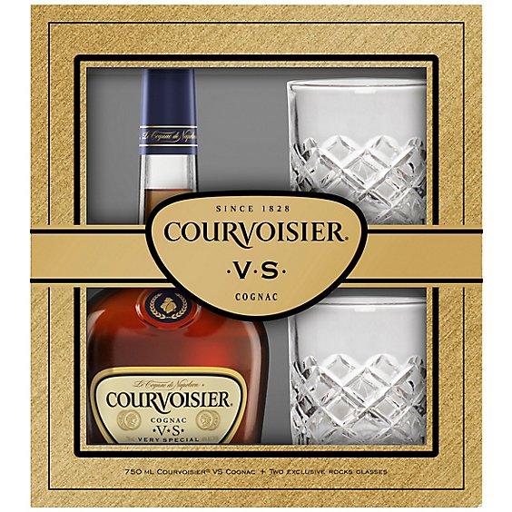 Courvoisier Cognac Vs With Rocks Glass Package - 750 ML