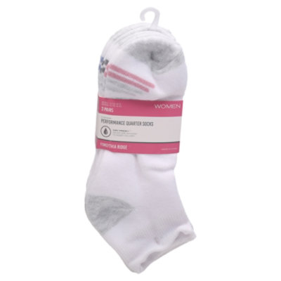 Fr Wmn Qtr Sock Cush Wht - 3 CT - Image 1