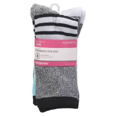 Fr Wmn Crew Ath Cush Blk - 2 CT