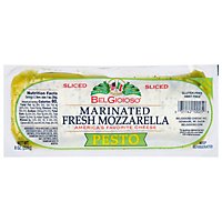 Belgioioso Fresh Mozzarella Pesto Marinated Cheese Sliced - 8 OZ - Image 1