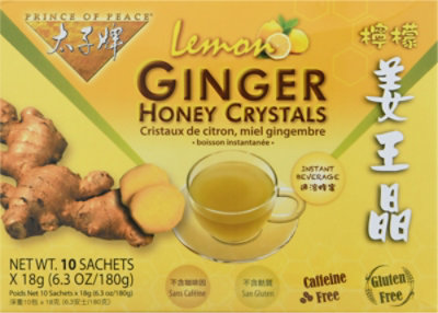 Prince Of Peace Lemon Ginger Tea Honey Crystals Tea - 10 Count - Image 2