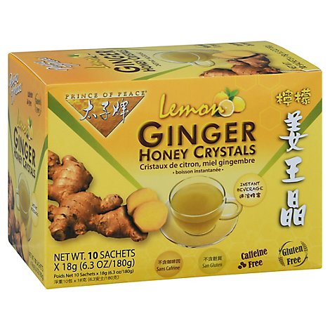 Prince Of Peace Lemon Ginger Tea Honey Crystals Tea - 10 Count