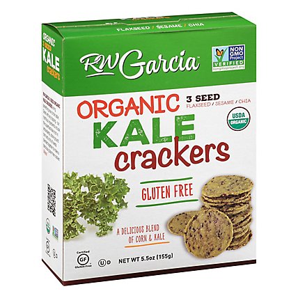 R. W. Garcia 3 Seed Kale Crackers - 5.5 Oz - Image 1