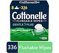 Cottonelle GentlePlus Flushable Wet Wipes with Aloe & Vitamin E Flip-Top Packs - 8-42 CT