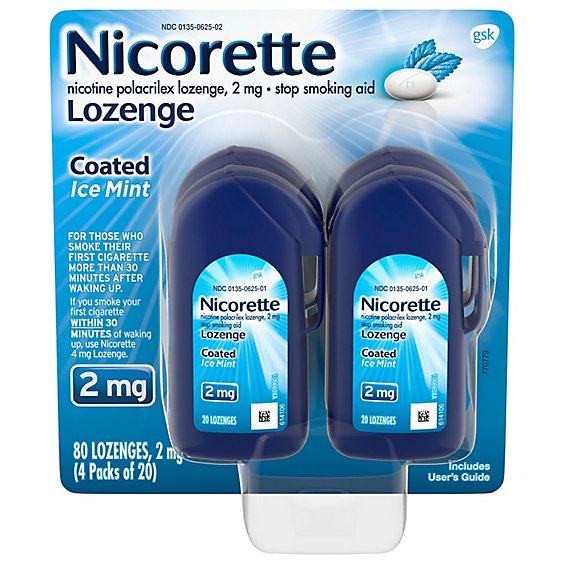 Nicorette Coated Lozenge Ice Mint 2mg - 80 CT