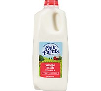 Oak Farms Dairy Whole Milk With Vitamin D - 0.5 Gallon