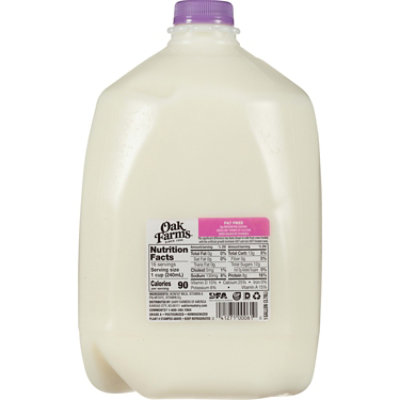 Oak Farms Dairy Skim with Vitamin A and D Fat Free Milk Jug - 1 Gallon - Image 3