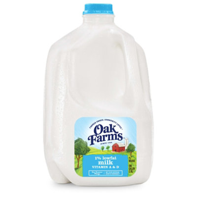 Oak Farms 1% Lowfat with Vitamin A and D Milk Jug - 1 Gallon - Image 1