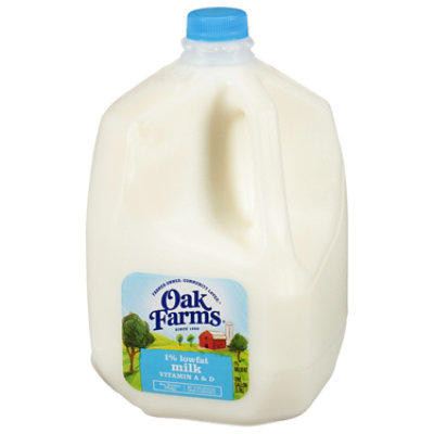 Oak Farms 1% Lowfat with Vitamin A and D Milk Jug - 1 Gallon - Image 4