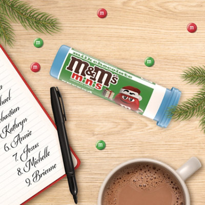 M&M'S Holiday Milk Chocolate Minis Size Christmas Candy Tube - 1.08 Oz - Image 5