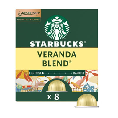 Starbucks Blonde Roast Veranda Blend Coffee Capsules for Nespresso Vertuo Box 8 Count - Each