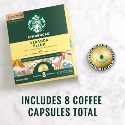 Starbucks Blonde Roast Veranda Blend Coffee Capsules for Nespresso Vertuo Box 8 Count - Each - Image 4