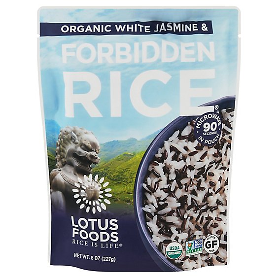 Lotus Foods Wh Rice Jasmine & Forbidden - 8 OZ