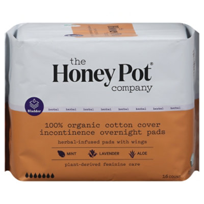 Overnight Incontinence Bladder Control Pads with Wings – The Honey Pot -  Feminine Care