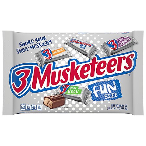 3 Musketeers Fun Size Chocolate Halloween Candy Bars - 18.41 Oz