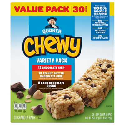 Quaker Chewy Granola Bars Variety 30ct - 25.3 OZ