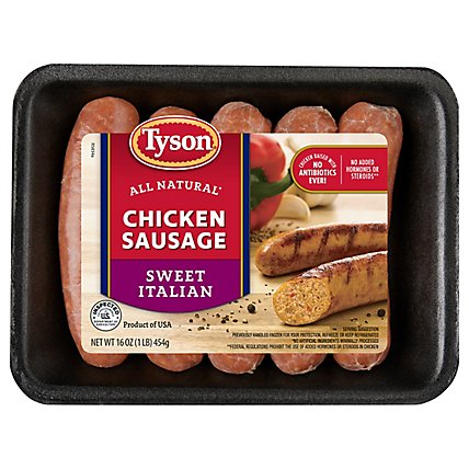 Tyson All Natural Chicken Sausage Mild Sweet - 16 OZ - Image 1