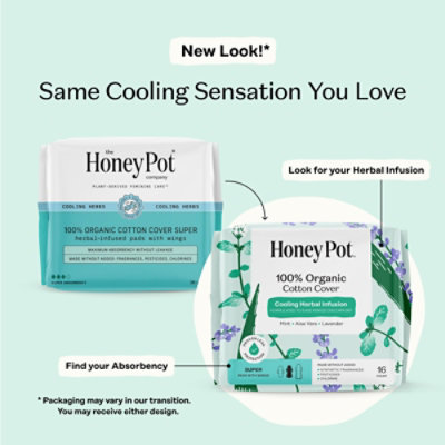 The Honey Pot Herbal Pads Super - 16 CT - Image 2